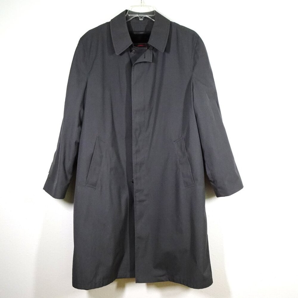 Vintage 70s Botany 500 Trench Coat Men’s Size 42 Reg Removable Faux Fur Liner